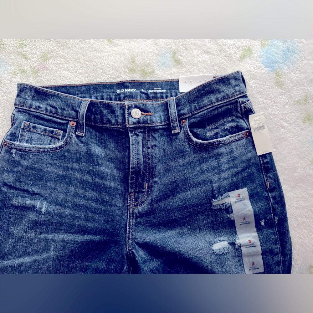 Old Navy Distressed Blue Women's Jeans - Picture 3 of 4
